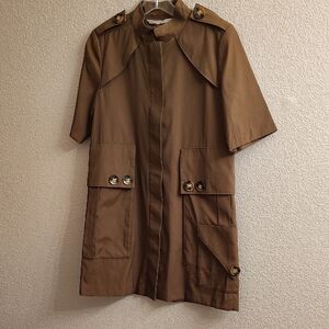 Zara Men's Tan Short-Sleeve Trench Coat HMBC